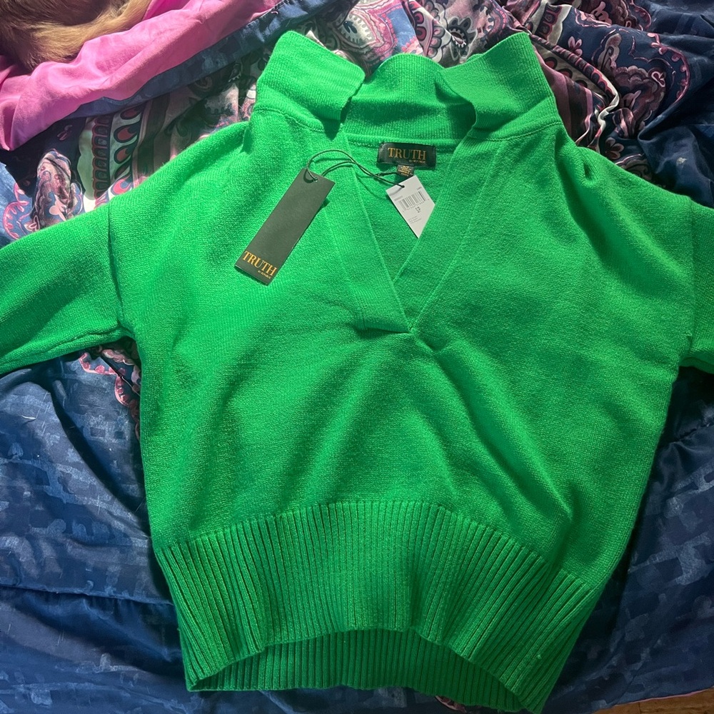 Truth Vibrant Green Cowl Neck Sweater